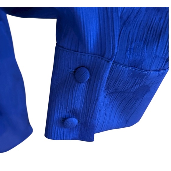 Zara Cobalt Blue Button-Front Blouse | Size XL - Picture 3 of 3